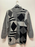 Geometric Pattern Gray & Black Sweater Sz S