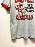 Vintage University of Louisville Cardinals 1986 National Champs T-Shirt Sz S/M