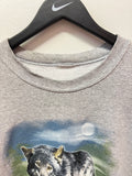 Vintage Timber Wolf Lost Creek Outfitters Full Moon Sweatshirt Sz L