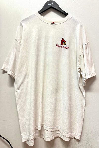 Vintage University of Louisville Cardinals Football Embroidered adidas T-Shirt Sz XL