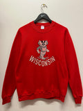 Vintage University of Wisconsin Badgers Front & Back Graphics Sweatshirt Sz L
