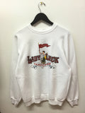 Vintage Lady Luck Casino Natchez White Crewneck Sweatshirt Sz L