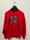 Vintage University of Nebraska Plaid Embroidered Crewneck Sweatshirt Sz L