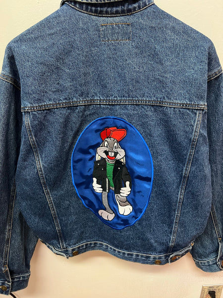 Vintage Top Line Bugs Bunny Looney Tunes Denim Jeans Jacket Sz M