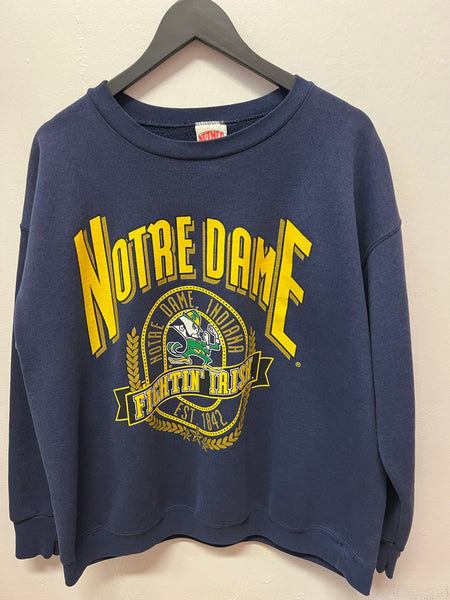 Vintage Notre-Dame Fighting Irish Large Graphics Crewneck Sweatshirt Sz XL