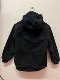 Carhartt Black Quilt Lined Hooded Bomber Jacket Sz Kids 14-16