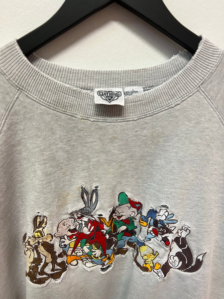 Looney Tunes Embroidered Crewneck Sweatshirt Sz L – 812 Vintage