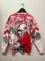 Vintage University of Louisville Cardinals Football Front & Back Graphics Sweatshirt Sz L
