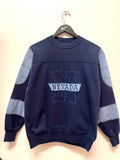 Vintage Nevada Navy Blue Sweatshirt with Denim Appliqué Sz M