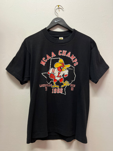 Vintage Louisville Cardinals 1986 NCAA Champs Louisville 72 Duke 69 T-Shirt Sz M