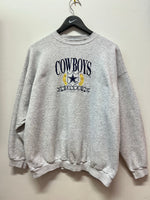 Dallas Cowboys Embroidered Gray Crewneck Sweatshirt Sz XL