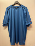 Vintage Nike Gray Tag Small Swoosh Logo Blue T-Shirt Sz XXL