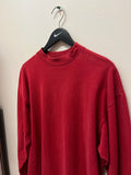 Vintage Nike Mock Neck Cranberry Red Embroidered Swoosh Long Sleeve Top Shirt Sz XL