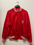 Vintage Walt Disney World Epcot Center Disney Character Fashions Red Satin Varsity Jacket Sz XL