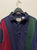 Vintage Sears Colorblock Button Up Sweatshirt Sz L