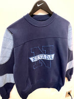 Vintage Nevada Navy Blue Sweatshirt with Denim Appliqué Sz M