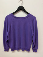 Vintage Cat & Flowers Purple Crewneck Sweatshirt Sz M
