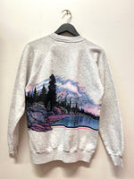 Vintage Lake Alamor California Mountain Front & Back Graphics Crewneck Sweatshirt Sz L