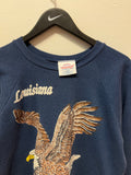 Vintage Large Eagle Graphics Louisiana Crewneck Sweatshirt Sz M