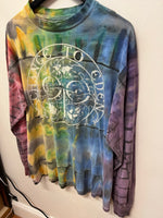 Vintage Change to Eden Custom Tie Dye Front & Back Graphics Long Sleeve Band T-Shirt Sz XL
