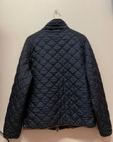 Polo by Ralph Lauren Navy Blue Quilted Fleece Lined Jacket with Leather Trim Sz XL