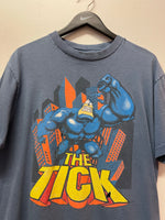 Vintage 1997 The Tick I am Mighty! Animated Super Hero TV Show T-Shirt Sz L