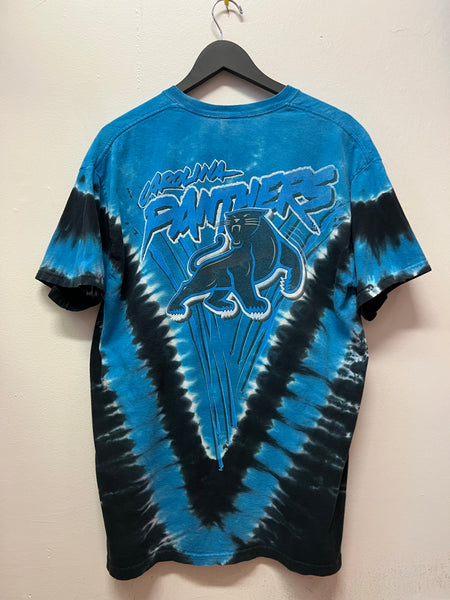 Men's Majestic Blue Carolina Panthers V Tie-Dye Team T-Shirt