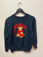 Vintage 80s Guess by Georges Marciano Teddy Bear Navy Blue Sweatshirt Sz M