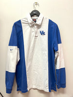 UK University of Kentucky Nike Striped Long Sleeve Polo Shirt Sz XL