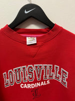 University of Louisville Cardinals Red Crewneck Sweatshirt Sz L