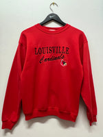 Vintage University of Louisville Cardinals Embroidered Crewneck Sweatshirt Sz S