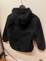 Carhartt Black Quilt Lined Hooded Bomber Jacket Sz Kids 14-16