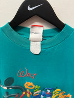 Mickey Inc Walt Disney World in Disney Font Teal Green T-Shirt Sz M