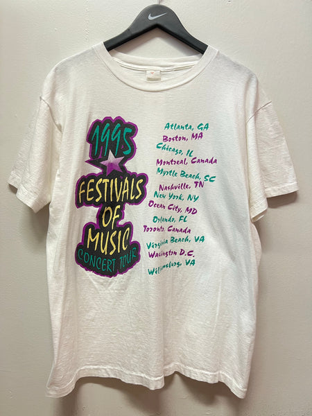 Vintage 1995 Festivals of Music Concert Tour T-Shirt Sz XL