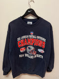 Vintage 2001 New England Patriots American Football Conference Champions Crewneck Sweatshirt Sz L