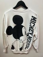 Vintage Mickey Mouse Front & Back All Over Graphics Black & White Crewneck Sweatshirt Sz M