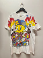 Vintage 1995 Tweety Mad Cute!, Sylvester, Taz Looney Tunes Freeze T-Shirt Sz XL