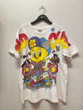 Vintage 1995 Tweety Mad Cute!, Sylvester, Taz Looney Tunes Freeze T-Shirt Sz XL