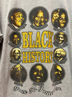 Vintage Black History Faces to Remember Front & Back Graphics T-Shirt Sz XL