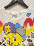 Vintage 1995 Tweety Mad Cute!, Sylvester, Taz Looney Tunes Freeze T-Shirt Sz XL