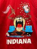 Vintage 1993 IU Indiana University Hoosiers Taz Looney Tunes Cheering T-Shirt Sz L