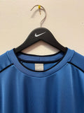 Vintage Nike Gray Tag Small Swoosh Logo Blue T-Shirt Sz XXL