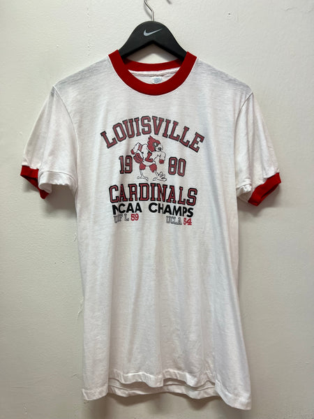 Vintage 1980 University of Louisville Cardinals NCAA Champs T-Shirt Sz L